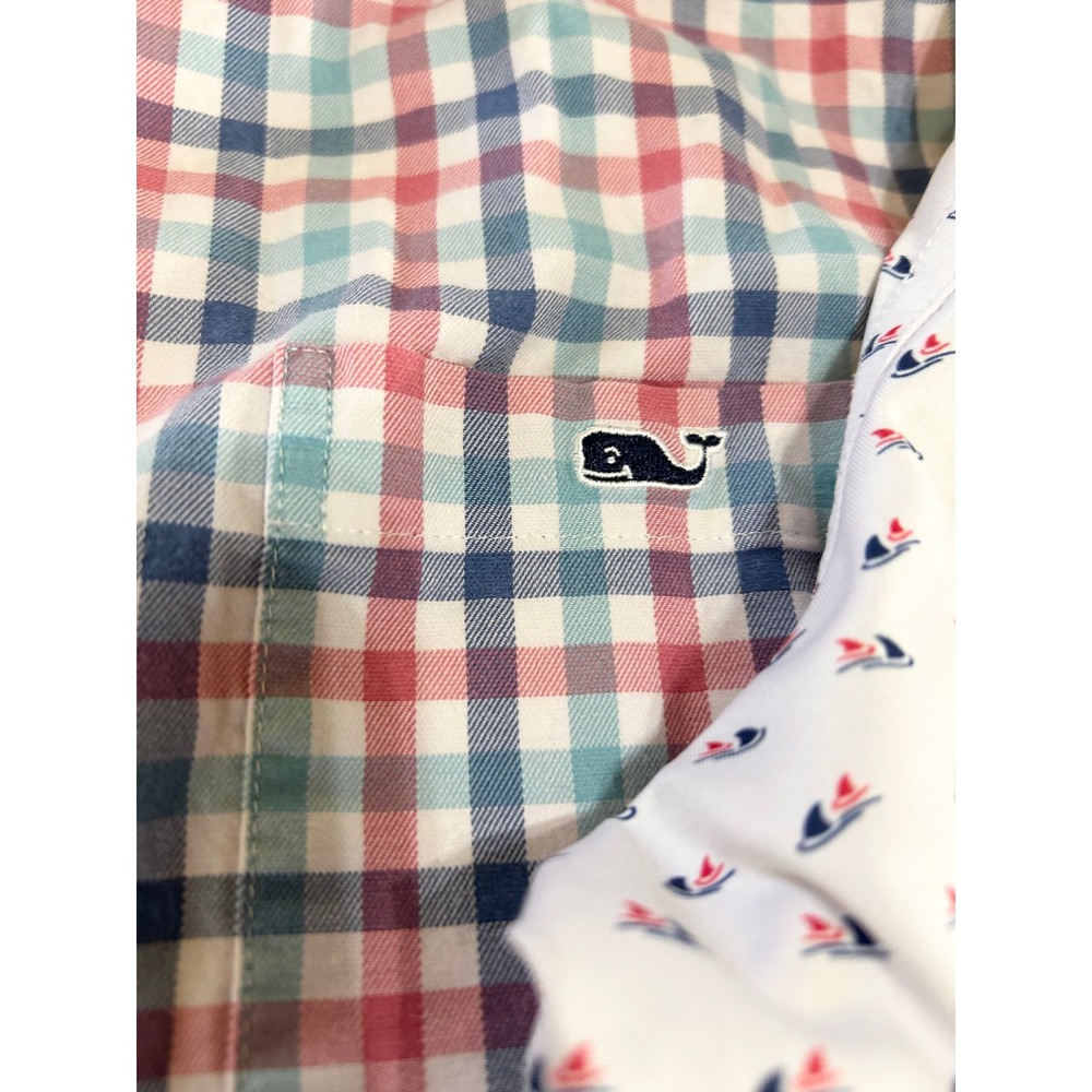 Vineyard Vines‎ Shirt Bundle/2 Mens M Multicolor Plaid Tucker & Sailboat Polo - Picture 5 of 16